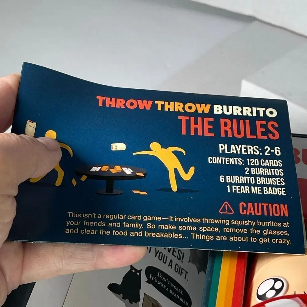 Throw Throw Burrito dodgeball game party game by Exploding Kittens LLC.